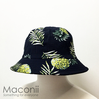 Bucket Hats - Pineapples Navy Blue