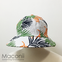 Bucket Hats - Mixed Palm Leaves White