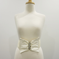 Large Bow Waist Belt - White
